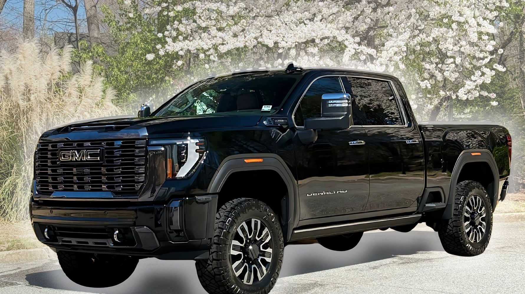 Black GMC truck after receiving our mini interior/ exterior detail