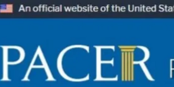 Logo of PACER, a US government website.