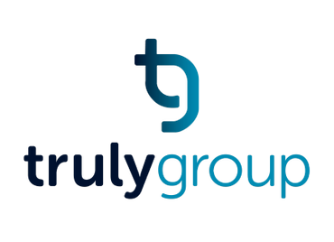Logo of Truly Group with stylized 'tg' and modern text.