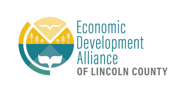 Logo of the Economic Development Alliance of Lincoln County with nature-themed elements.
