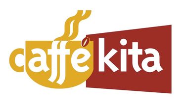 Logo for Caffé Kita featuring a steaming coffee cup and bold text.