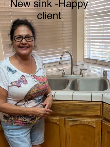 For this client she had an undermount sink. We cut and removed her old sink and replaced it with a n