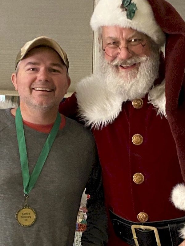 Real Bearded Santa Claus & his Honorary Elf Bryan at a private Christmas party in Bucks County, PA.