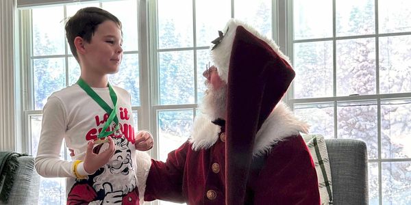 Premier Santa and his Honorary Elf James in Voorhees, NJ.