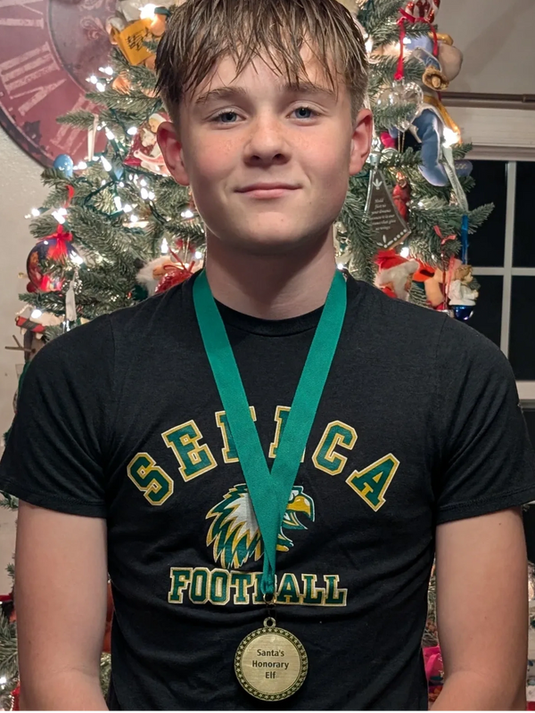 Premier Santa's Honorary Elf Zach R in Burlington Co, NJ.