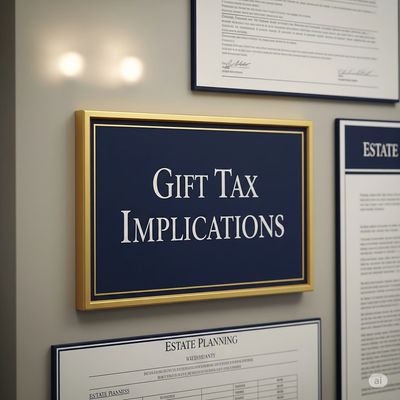 Sign with text 'Gift Tax Implications' for Gary Mehta, CPA, EA's services in Jersey City, NJ.