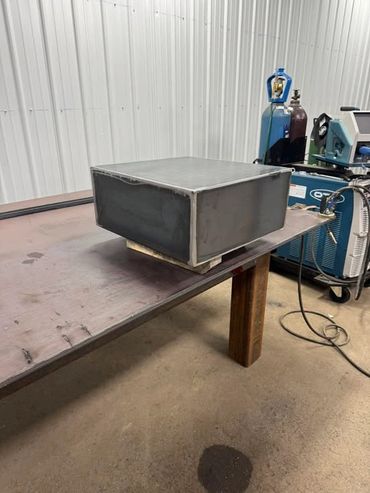 Custom fuel tank for a classic car.