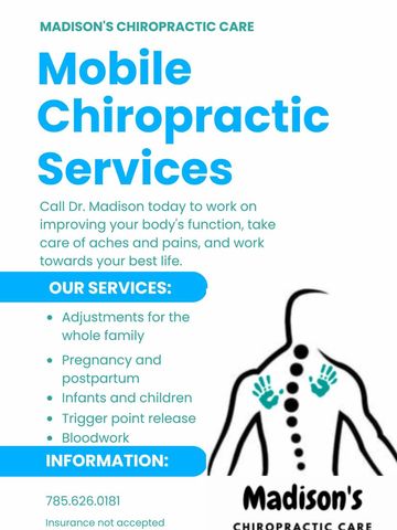 Mobile chiropractic services offering adjustments and care for all ages.
