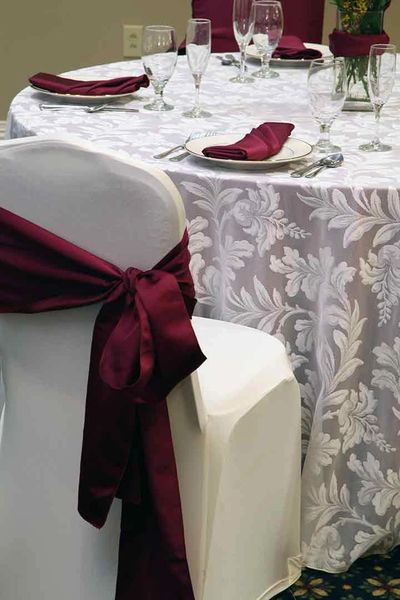 Rent party linens in Becker, MN. Rent Table Cloths, Napkins, Chair Covers, and wedding decorations.