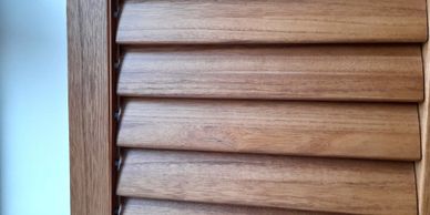 Shutters in Cardiff. Light Oak made to measure