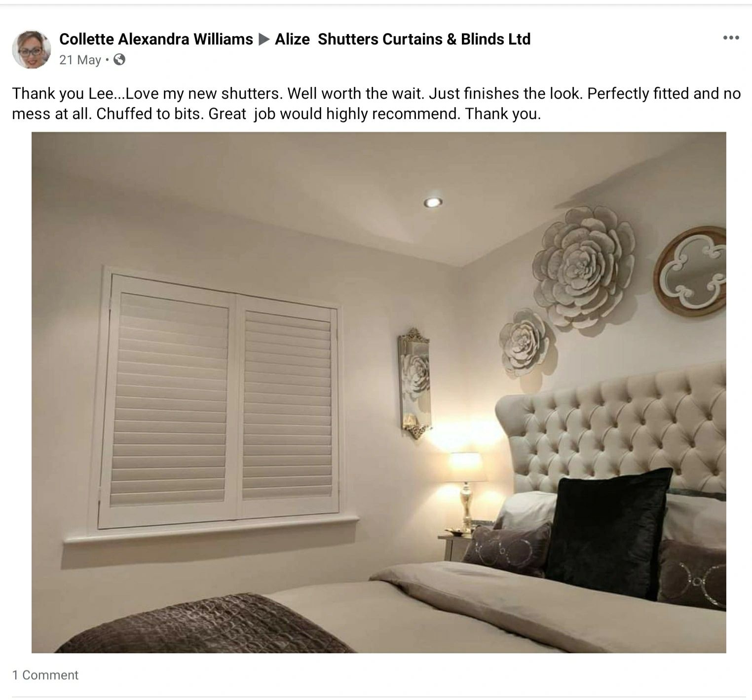 Made to measure Shutters in Bridgend by Alize shutters. Excellent quality and finish.