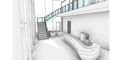 Interior Design for Commercial office lobby, design phase