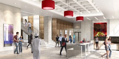 Educational building lobby interior design