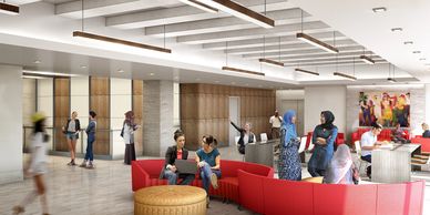 Educational building lobby interior design