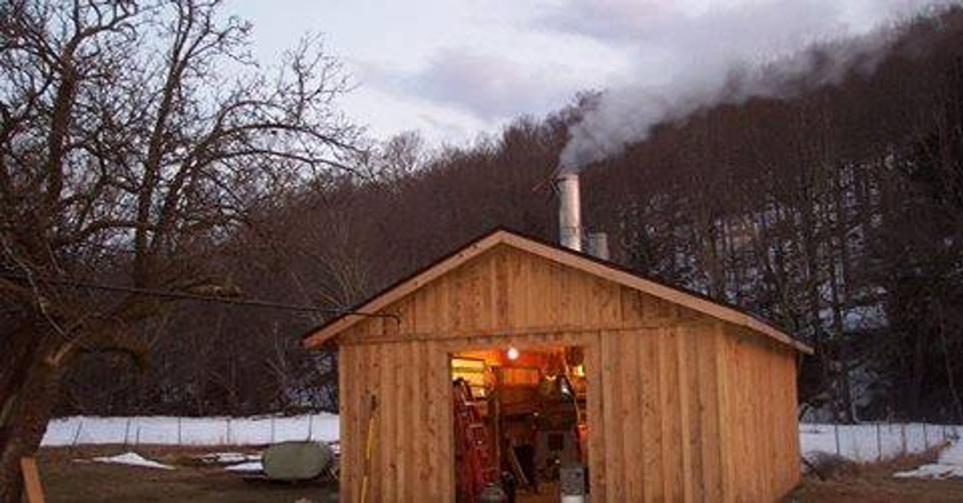 Millbrook Maple Sap house making maple syrup in the catskill mountains of New York State