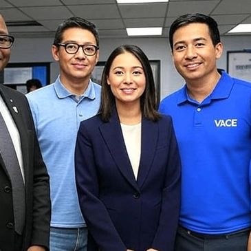 Group of Human Resources "HR" team members smiling & posing at the office, happy about FQ3C™ results