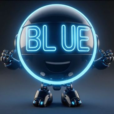 FQ3C™ goal creation bot named blue in the center with his name in neon lights