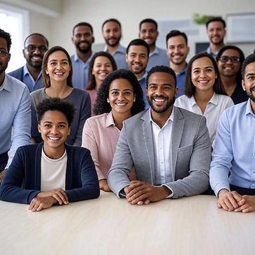 Large group of behavioral specialists smiling because their business are thriving due to FQ3C™