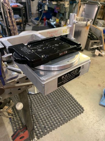 RBQ mounted on swivel plate for cart.