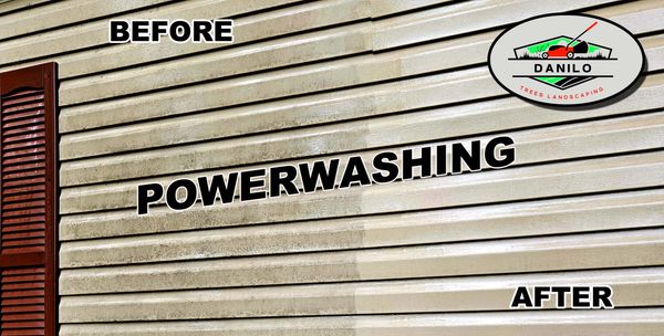 Photo of Powerwashing before and after