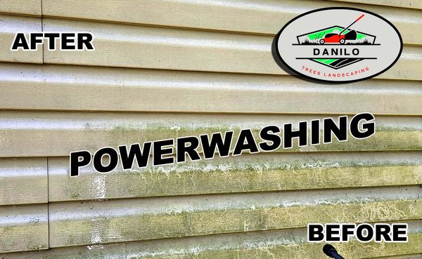 Photo of Powerwashing before and after