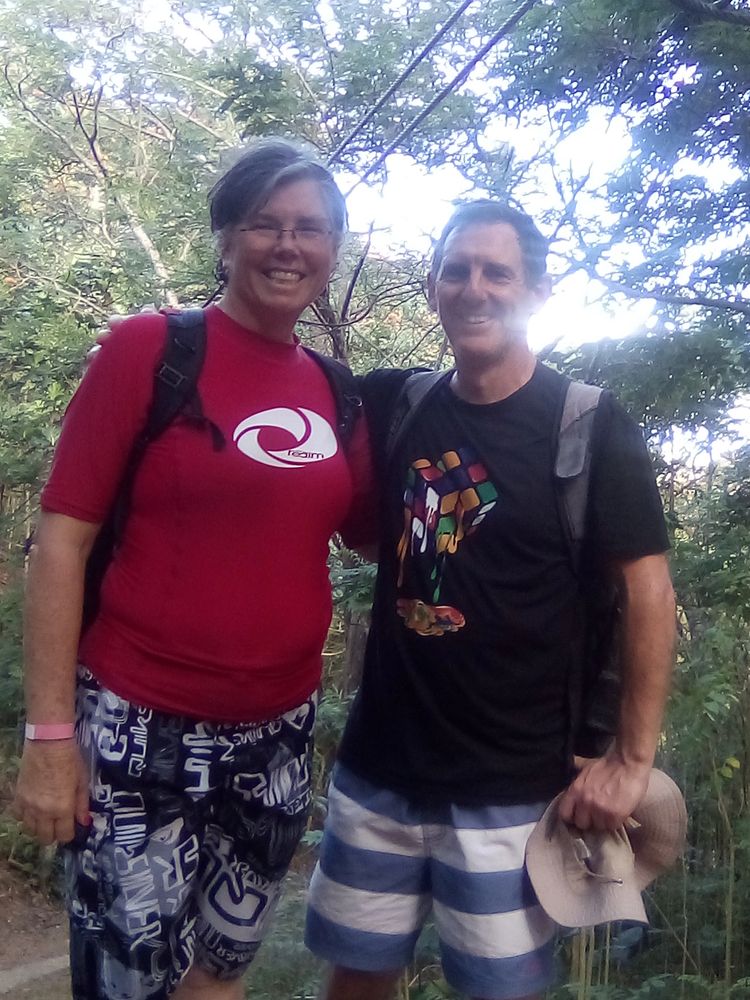 Dave and I ziplining in Fiji 2025