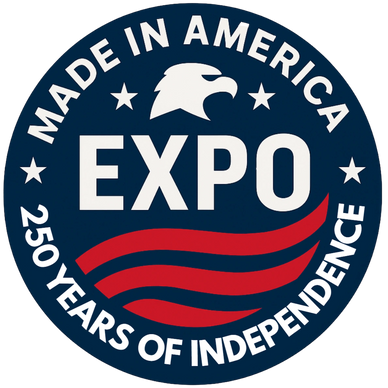 Logo with eagle and text celebrating 250 years of American independence.
