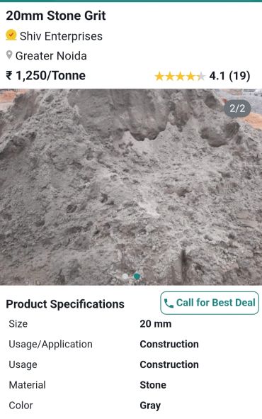 20mm Stone Grit for construction from Shiv Enterprises in Greater Noida.