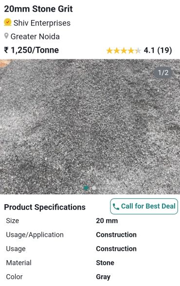 20mm gray stone grit for construction.
