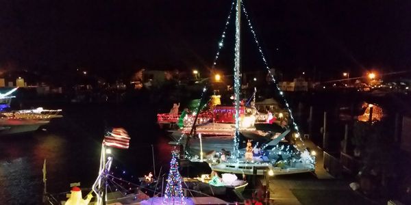 Boat Party Patchogue River OFf Key Tikki Drift 82 The Oar Harbor Crab Boats Christmas Lights Santa Holiday Thanksgiving