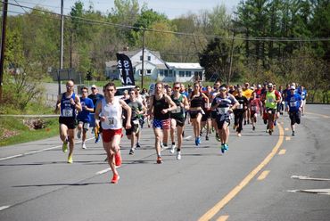 Roaring down Route 9 at the start of the Malta Mile