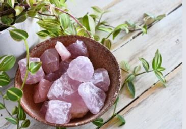 rose quarts in a bowl