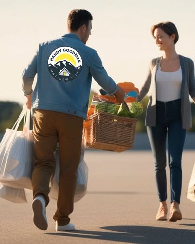 Handyman delivering groceries