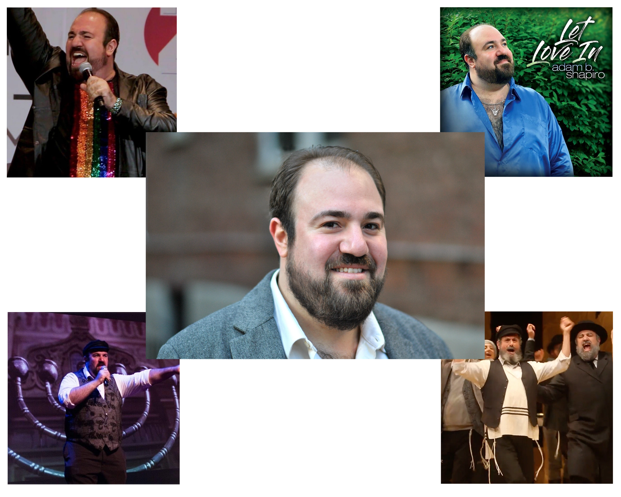 A collage of Adam performing