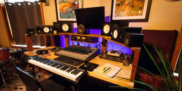 Recording Studio Flagstaff, Amy Donaldson art, Soundcraft, Avantone, Yamaha MS-10, M-Audio