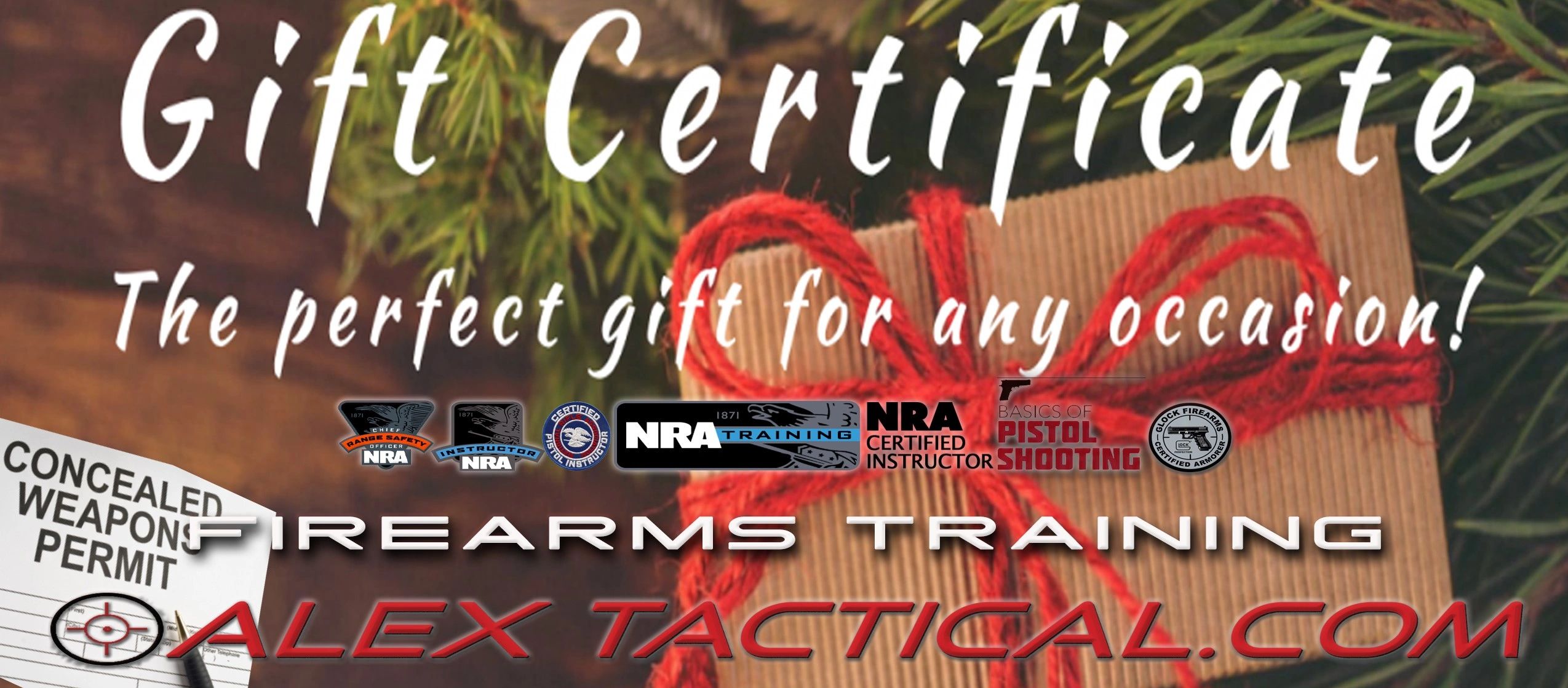 Alex Tactical  FireArms Training Gift Certificates