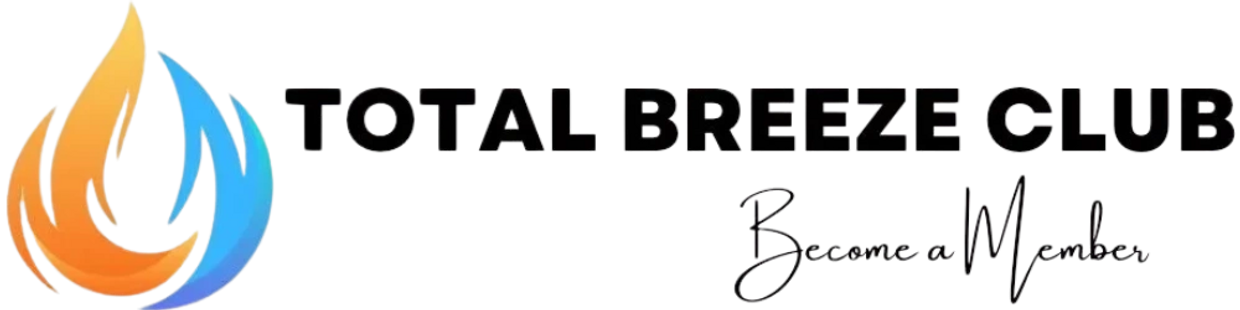 Logo of Total Breeze Club with a flame in orange and blue.