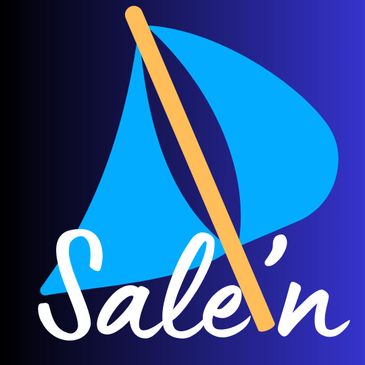 Blue sailboat logo with the word 'Sale'n' in white script.