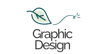Image of Text: "Graphic Design" with a creative leaf graphic.