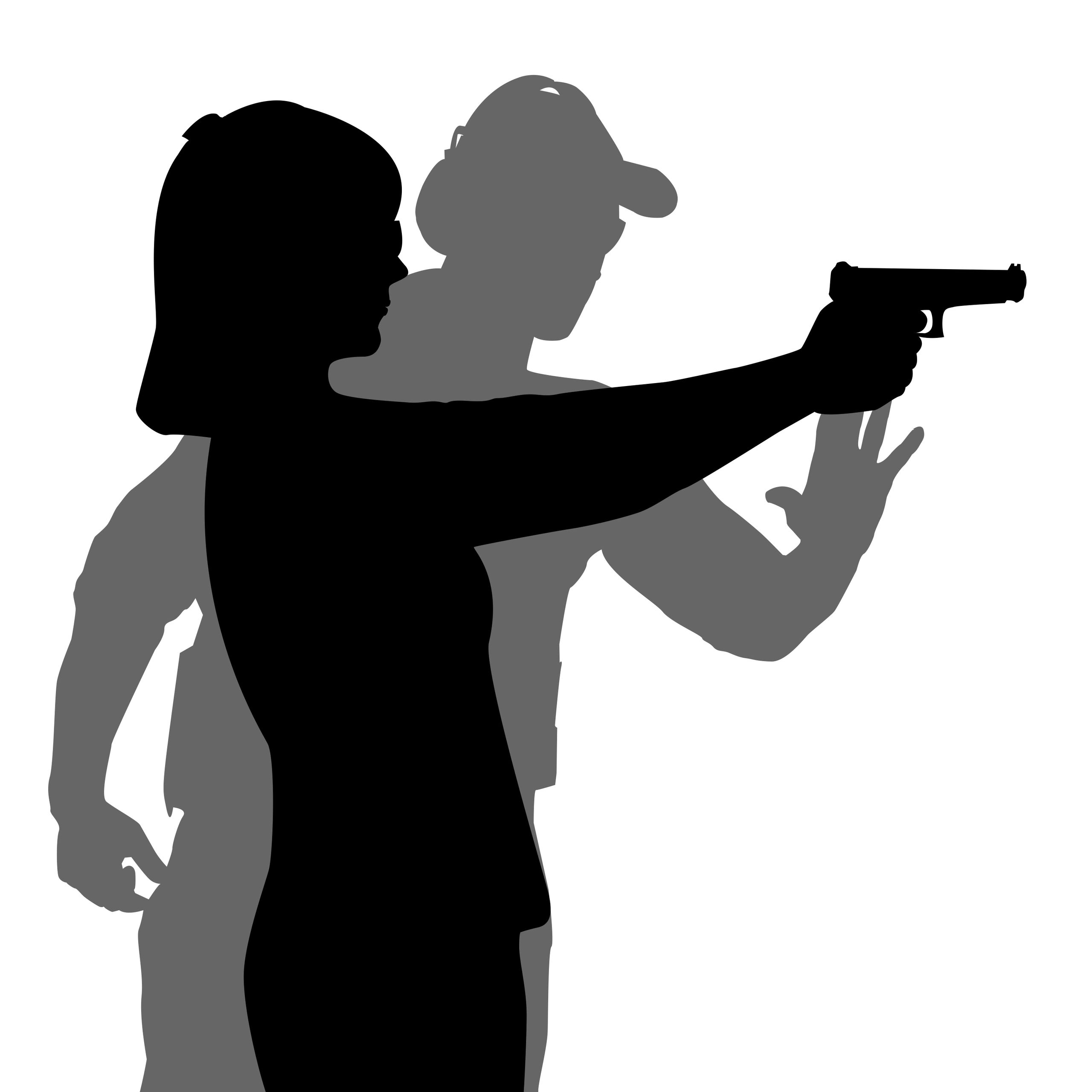 Силуэт женщины с пистолетом