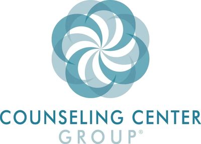 Logo with a blue abstract flower and text 'Counseling Center Group'.