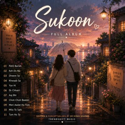 Sukoon is a 1-hour Hindi Lo-Fi music album @YouTube, Spotify, iTunes
Writer - Dr. Sonia Sharma