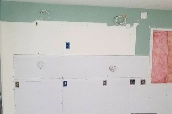 Drywall remodel in progress