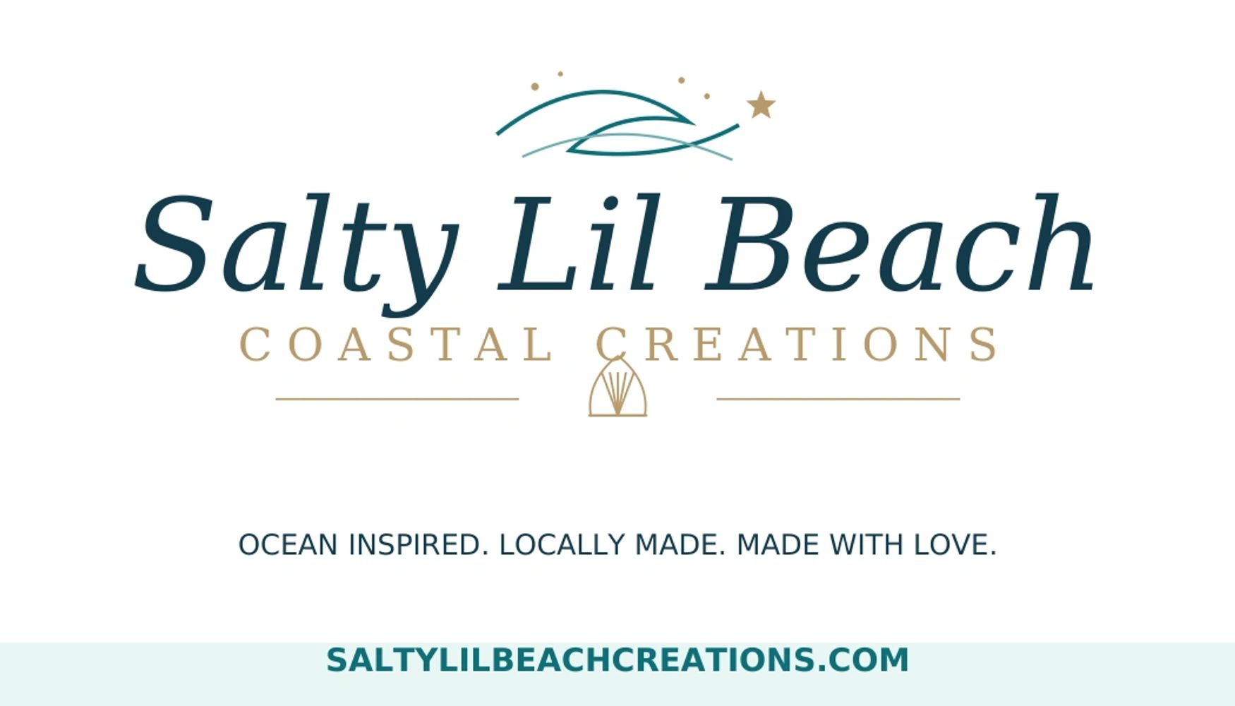 Logo for Salty Lil Beach Coastal Creations, inspired by the ocean and locally made.