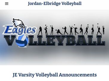 graphic of jordan-elbridge volleyball home page