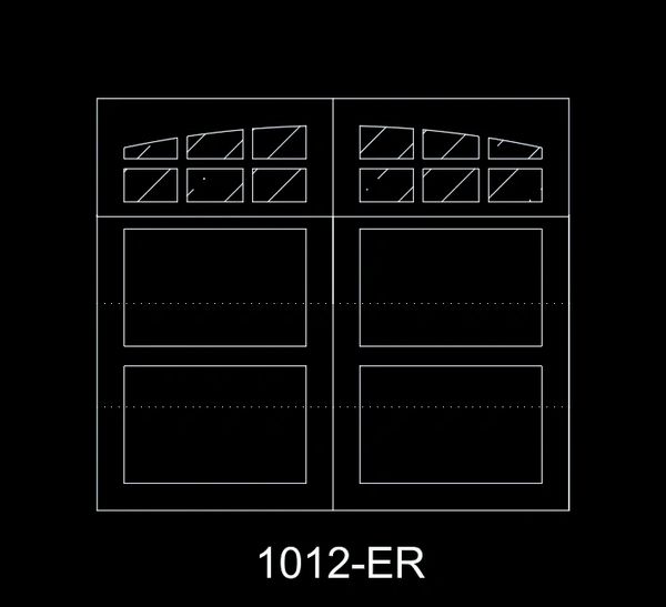 Technical drawing of a double window design labeled 1012-ER.