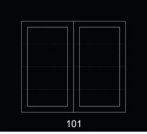 Minimalist digital display showing number 101 with geometric shapes.