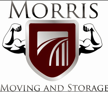 Morris Moving and storage logo Strong moving arms. Local and Long distance moving and moving labor