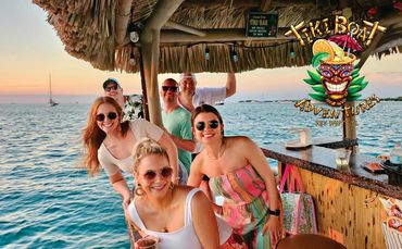 Don't forget your sunglasses for the best view on a Tiki Boat Adventures Key West Sunset Cruise
