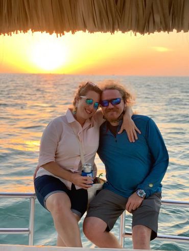 Romantic tiki boat sunset cruise